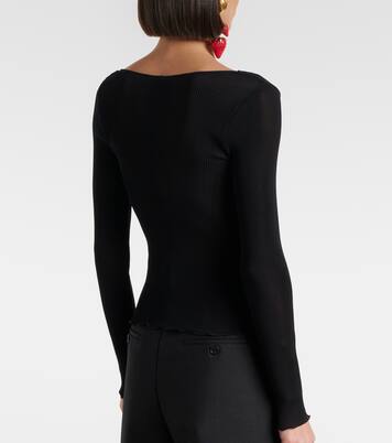 Lace-trimmed silk top | Saint Laurent