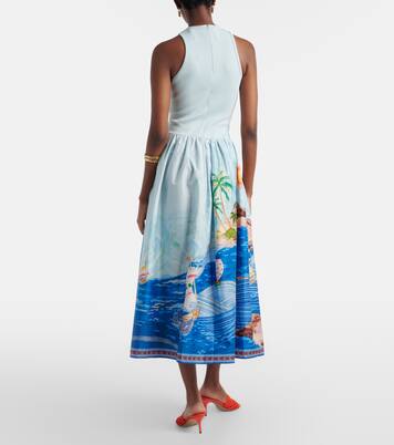Printed cotton midi dress | Alémais