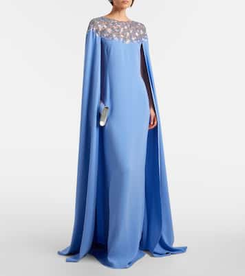 Verzierte Robe aus einem Seidengemisch | Oscar de la Renta