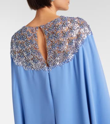 Verzierte Robe aus einem Seidengemisch | Oscar de la Renta