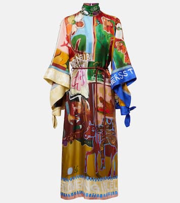 x MLAK Tangible Love printed silk maxi dress | Alémais