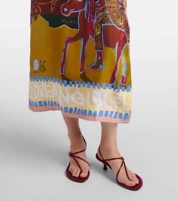 x MLAK Tangible Love printed silk maxi dress | Alémais