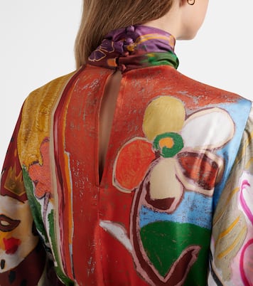x MLAK Tangible Love printed silk maxi dress | Alémais