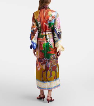 x MLAK Tangible Love printed silk maxi dress | Alémais