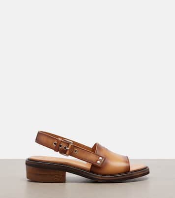 صندل سلينغ باك من الجلد | Miu Miu