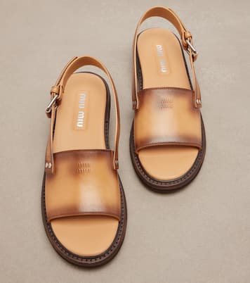 صندل سلينغ باك من الجلد | Miu Miu