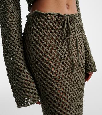 Magen crochet cotton-blend maxi skirt | Bananhot