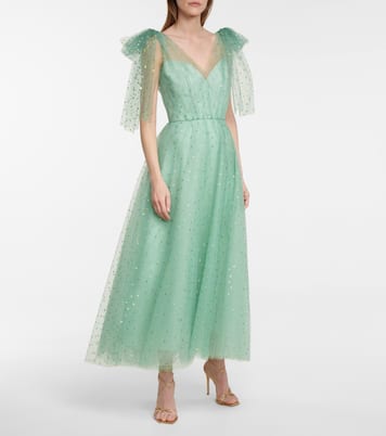 Robe midi en tulle à ornements | Monique Lhuillier