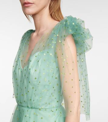 Robe midi en tulle à ornements | Monique Lhuillier