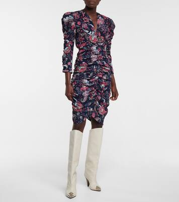 Robe Celina en soie mélangée à fleurs | Isabel Marant