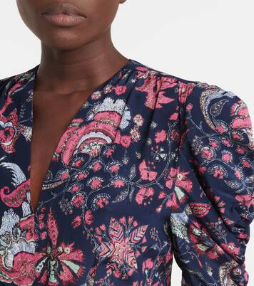 Robe Celina en soie mélangée à fleurs | Isabel Marant