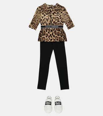 Leopard-print silk top | Dolce&Gabbana Kids