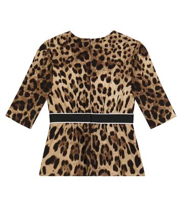 Leopard-print silk top | Dolce&Gabbana Kids