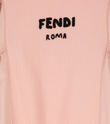 Robe en coton mélangé et dentelle | Fendi Kids