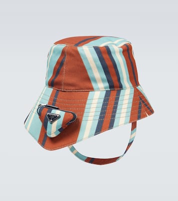 Chapeau bob rayé en coton | Prada