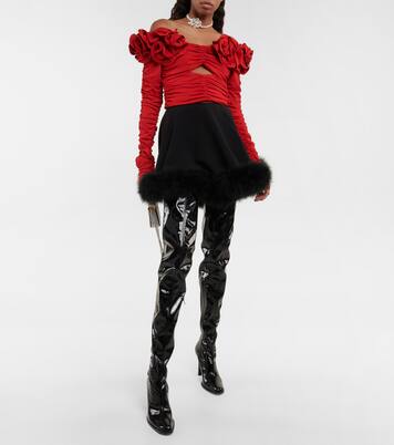 Falda con ribete de plumas | Magda Butrym