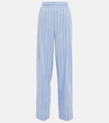 Pantalon ample rayé à taille haute | Vince