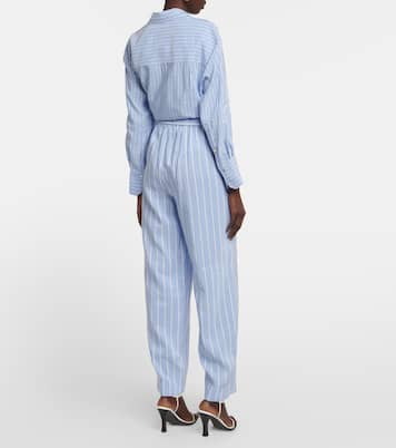 Pantalon ample rayé à taille haute | Vince