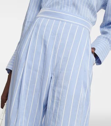 Pantalon ample rayé à taille haute | Vince