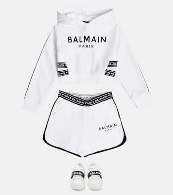 Logo cotton shorts | Balmain Kids
