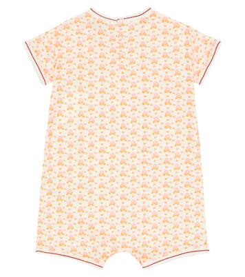 Baby Petersham cotton bodysuit and bib set | Caramel
