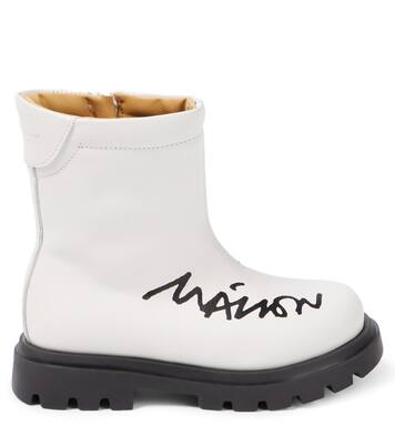 Logo leather boots | MM6 Maison Margiela Kids