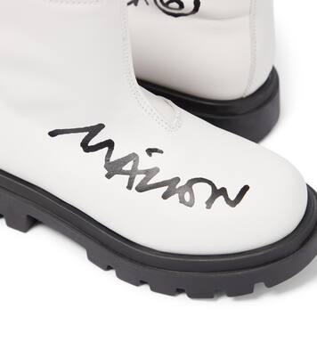 Logo leather boots | MM6 Maison Margiela Kids