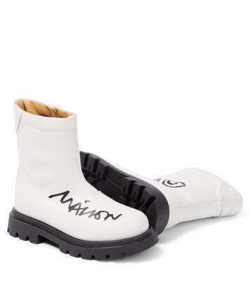 Logo leather boots | MM6 Maison Margiela Kids