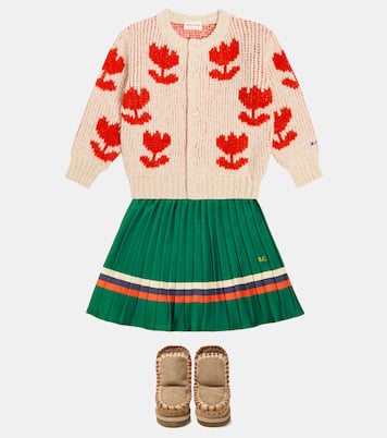 Crochet-trimmed suede boots | Mou Kids