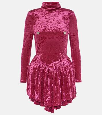 Robe plissée en velours | Rotate