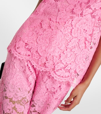 Floral crepe de chine lace top | Dolce&Gabbana