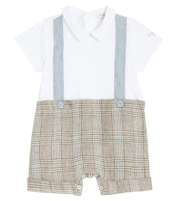 Baby checked jersey playsuit | Il Gufo