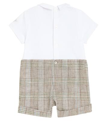 Baby checked jersey playsuit | Il Gufo
