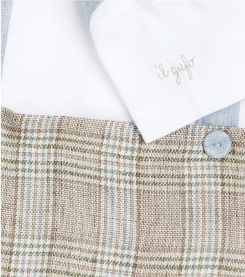 Baby checked jersey playsuit | Il Gufo