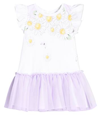 Baby cotton-blend jersey dress | Monnalisa