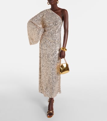 Robe longue asymétrique à sequins | Rotate