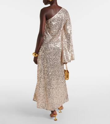 Robe longue asymétrique à sequins | Rotate