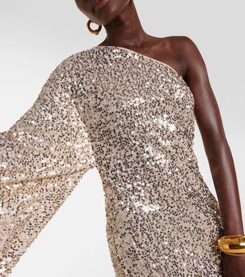 Robe longue asymétrique à sequins | Rotate