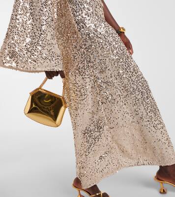 Robe longue asymétrique à sequins | Rotate