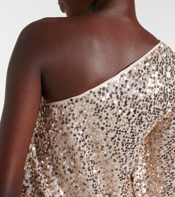 Robe longue asymétrique à sequins | Rotate