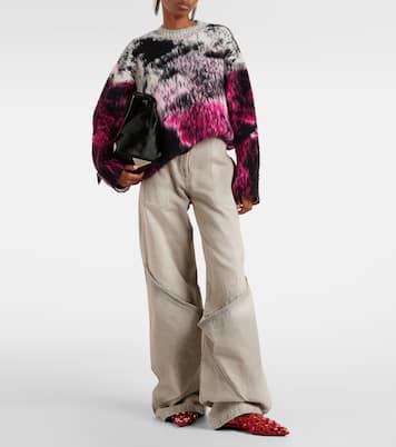 Grid studded suede slingback flats | The Attico