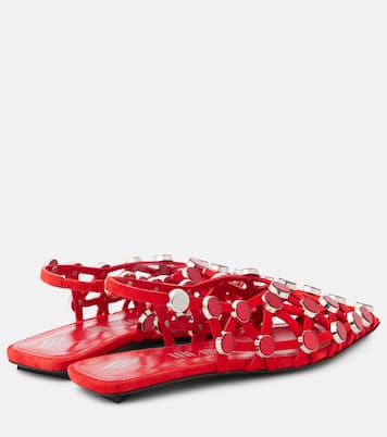 Grid studded suede slingback flats | The Attico