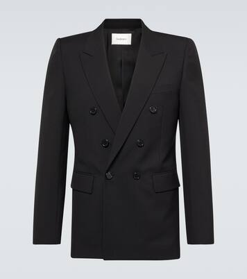 Blazer cruzado de gabardina de lana | Saint Laurent