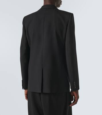 Blazer cruzado de gabardina de lana | Saint Laurent