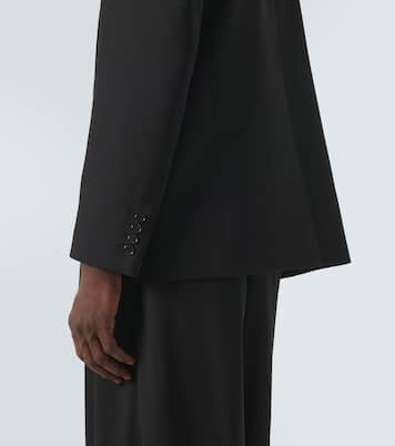 Blazer cruzado de gabardina de lana | Saint Laurent