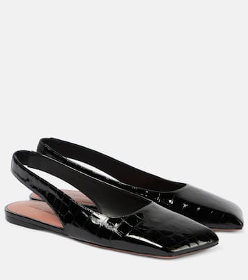 Ane patent leather slingback flats | Amina Muaddi