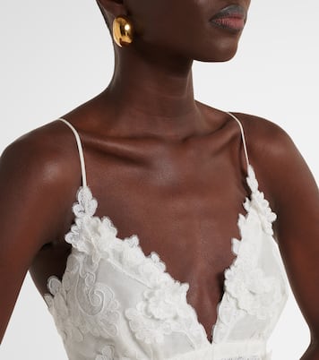 Crush tiered linen and silk minidress | Zimmermann