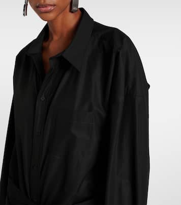 Gathered tie-front cotton shirt dress | Balenciaga