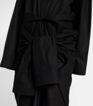 Gathered tie-front cotton shirt dress | Balenciaga