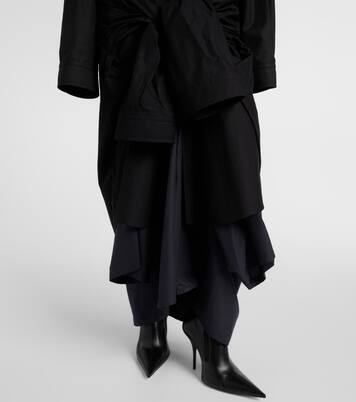 Gathered tie-front cotton shirt dress | Balenciaga